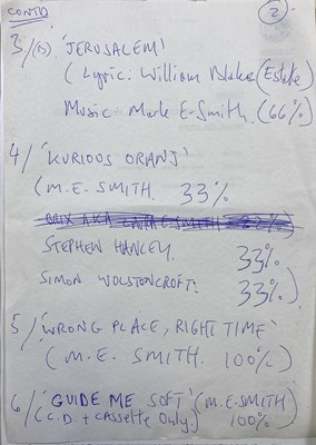 Lot 410 - MARK E. SMITH / THE FALL - TOUR EPHEMERA / OVERSEAS.