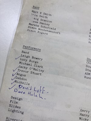 Lot 410 - MARK E. SMITH / THE FALL - TOUR EPHEMERA / OVERSEAS.