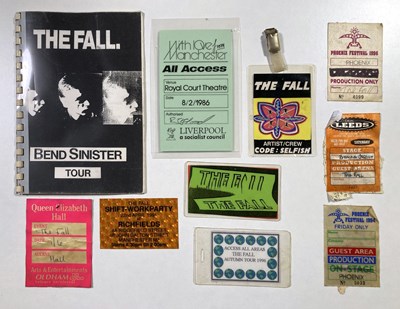 Lot 422 - MARK E. SMITH / THE FALL - BEND SINISTER TOUR ITINERARY AND PASSES.
