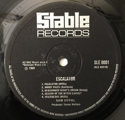 Lot 672 - SAM GOPAL - ESCALATOR LP (ORIGINAL UK PRESSING - STABLE SLE 8001)
