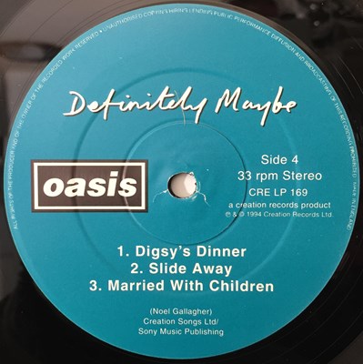 Lot 877 - OASIS - DEFINITELY MAYBE (UK OG - CRE LP 196)