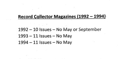 Lot 91 - RECORD COLLECTOR MAGAZINE ARCHIVE.