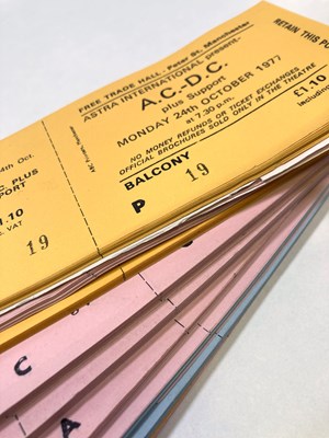 Lot 129 - MANCHESTER FREE TRADE HALL TICKET ARCHIVE - AC/DC.