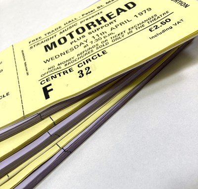 Lot 132 - MANCHESTER FREE TRADE HALL TICKET ARCHIVE - MOTORHEAD.