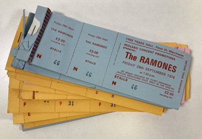 Lot 133 - MANCHESTER FREE TRADE HALL TICKET ARCHIVE - THE RAMONES.
