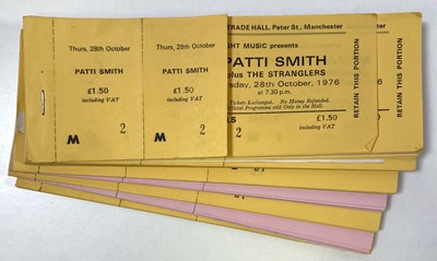Lot 134 - MANCHESTER FREE TRADE HALL TICKET ARCHIVE - PATTI SMITH/STRANGLERS.
