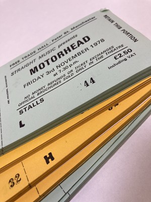 Lot 135 - MANCHESTER FREE TRADE HALL TICKET ARCHIVE - MOTORHEAD.