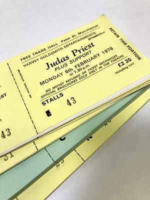 Lot 139 - MANCHESTER FREE TRADE HALL TICKET ARCHIVE - JUDAS PRIEST.