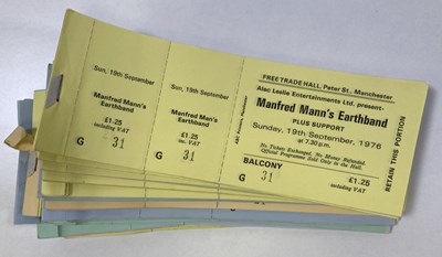 Lot 140 - MANCHESTER FREE TRADE HALL TICKET ARCHIVE - MANFRED MANN'S EARTHBAND