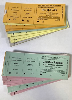 Lot 144 - MANCHESTER FREE TRADE HALL TICKET ARCHIVE - THE REZILLOS/JONATHAN RICHMAN.