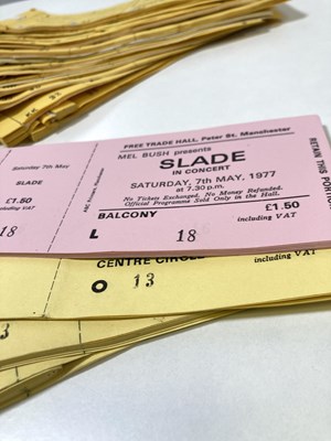 Lot 149 - MANCHESTER FREE TRADE HALL TICKET ARCHIVE - ALEX HARVEY BAND / SLADE.