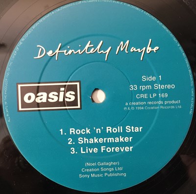 Lot 958 - OASIS - DEFINITELY MAYBE (OG UK COPY - CRELP169 - DAMONT PRESSING)