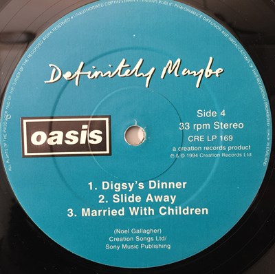 Lot 958 - OASIS - DEFINITELY MAYBE (OG UK COPY - CRELP169 - DAMONT PRESSING)