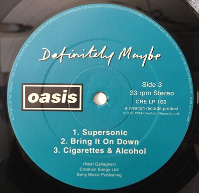 Lot 958 - OASIS - DEFINITELY MAYBE (OG UK COPY - CRELP169 - DAMONT PRESSING)