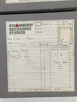 Lot 442 - 10CC ALBUM MASTER TAPE COLLECTION FROM STRAWBERRY STUDIOS -.