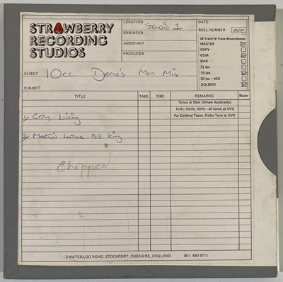 Lot 443 - 10CC MASTER TAPE FROM STRAWBERRY STUDIOS - DEMO RECORDINGS.
