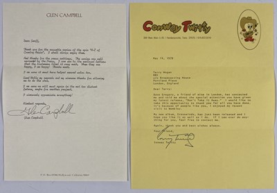 Lot 361 - CONWAY TWITTY / GLEN CAMPBELL - SIGNED CORRESPONDENCE.