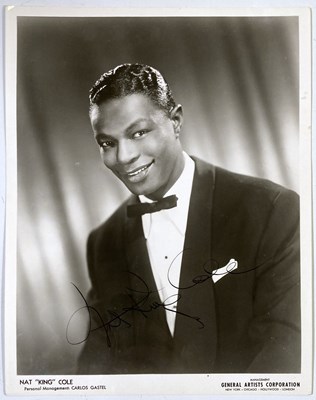 Lot 348 - NAT KING COLE - SIGNED PHOTOGRAPH.