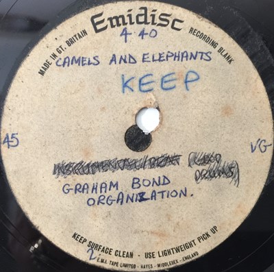 Lot 53 - GRAHAM BOND ORGANIZATION - CAMELS AND ELEPHANTS 7" (EMIDISC ACETATE RECORDING)