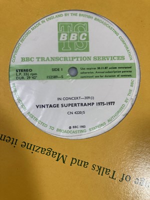 Lot 59 - SUPERTRAMP - ORIGINAL UK BBC TRANSCRIPTION SERVICE LPs
