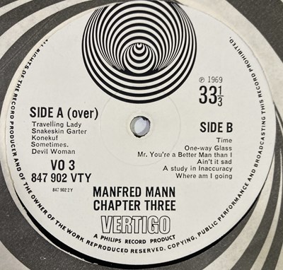 Lot 69 - MANFRED MANN CHAPTER THREE - ORIGINAL UK VERTIGO SWIRL LPs