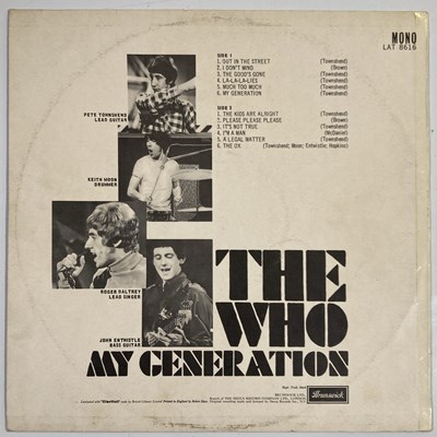 Lot 81 - THE WHO - MY GENERATION LP (2ND PRESSING WITHOUT M/T TAX CODE - BRUNSWICK LAT 8616)