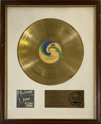 Lot 360 - ELTON JOHN - MADMAN ACROSS THE WATER - GOLD RIAA AWARD.