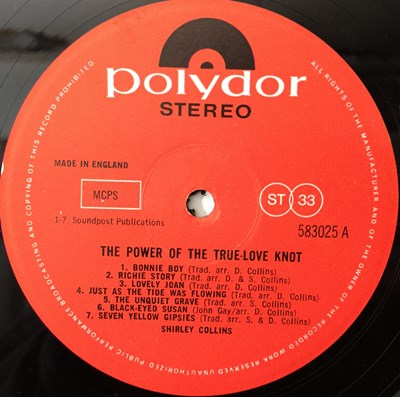 Lot 91 - SHIRLEY COLLINS - THE POWER OF THE TRUE LOVE KNOT LP (ORIGINAL UK COPY - POLYDOR 583025)