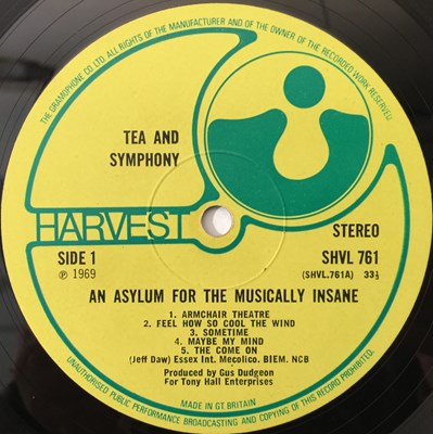 Lot 97 - TEA & SYMPHONY - AN ASYLUM FOR THE MUSICALLY INSANE LP (ORIGINAL UK COPY - HARVEST SHVL 761).
