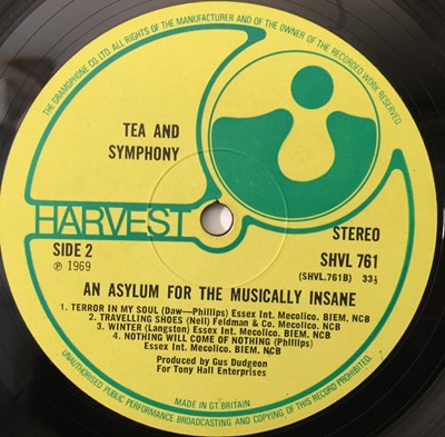 Lot 97 - TEA & SYMPHONY - AN ASYLUM FOR THE MUSICALLY INSANE LP (ORIGINAL UK COPY - HARVEST SHVL 761).