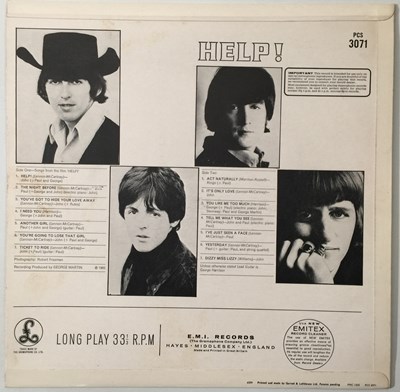 Lot 127 - THE BEATLES - HELP! LP (ORIGINAL UK STEREO COPY - PCS 3071).