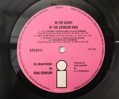 Lot 136 - KING CRIMSON - IN THE COURT OF THE CRIMSON KING LP (UK ORIGINAL COPY - PINK ISLAND - ILPS 9111)