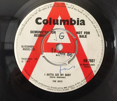 Lot 183 - THE RATS - I GOTTA SEE MY BABY 7" (ORIGINAL UK DEMO - COLUMBIA DB 7607)