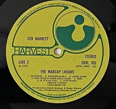 Lot 189 - SYD BARRETT - THE MADCAP LAUGHS LP (ORIGINAL UK COPY - HARVEST SHVL 765)