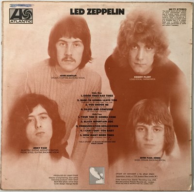 Lot 200 - LED ZEPPELIN - 'I' LP (FIRST UK 'TURQUOISE' COPY - ATLANTIC 588171 - UNCORRECTED 8s)