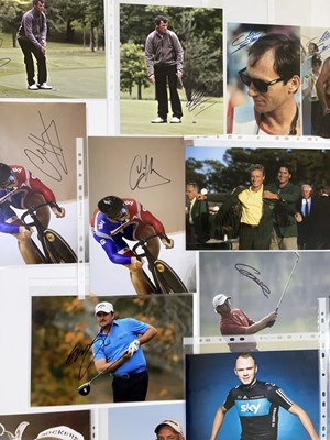 Lot 10 - SIGNED SPORTING PHOTOS - CYCLISTS / GOLFERS.