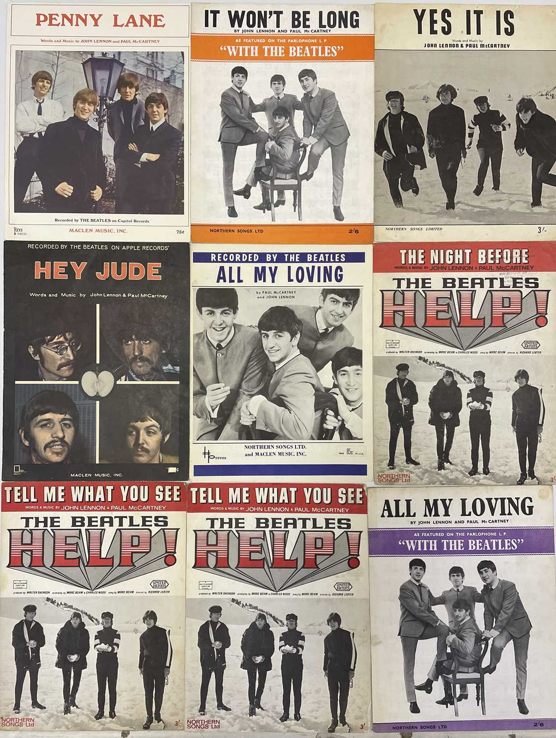 Lot 518 - THE BEATLES - SHEET MUSIC COLLECTION.