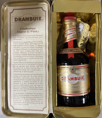 Lot 94 - WINES / SPIRITS INC ORIG WOODEN DRAMBUIE CASE.