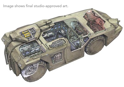 Lot 199 - JOHN R. MULLANEY - ORIGINAL ARTWORK - ALIENS  (1986) - APC CUTAWAY.