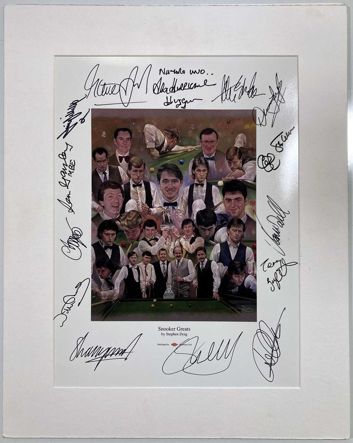 Lot 14 - SNOOKER GREATS - A SIGNED PRINT.