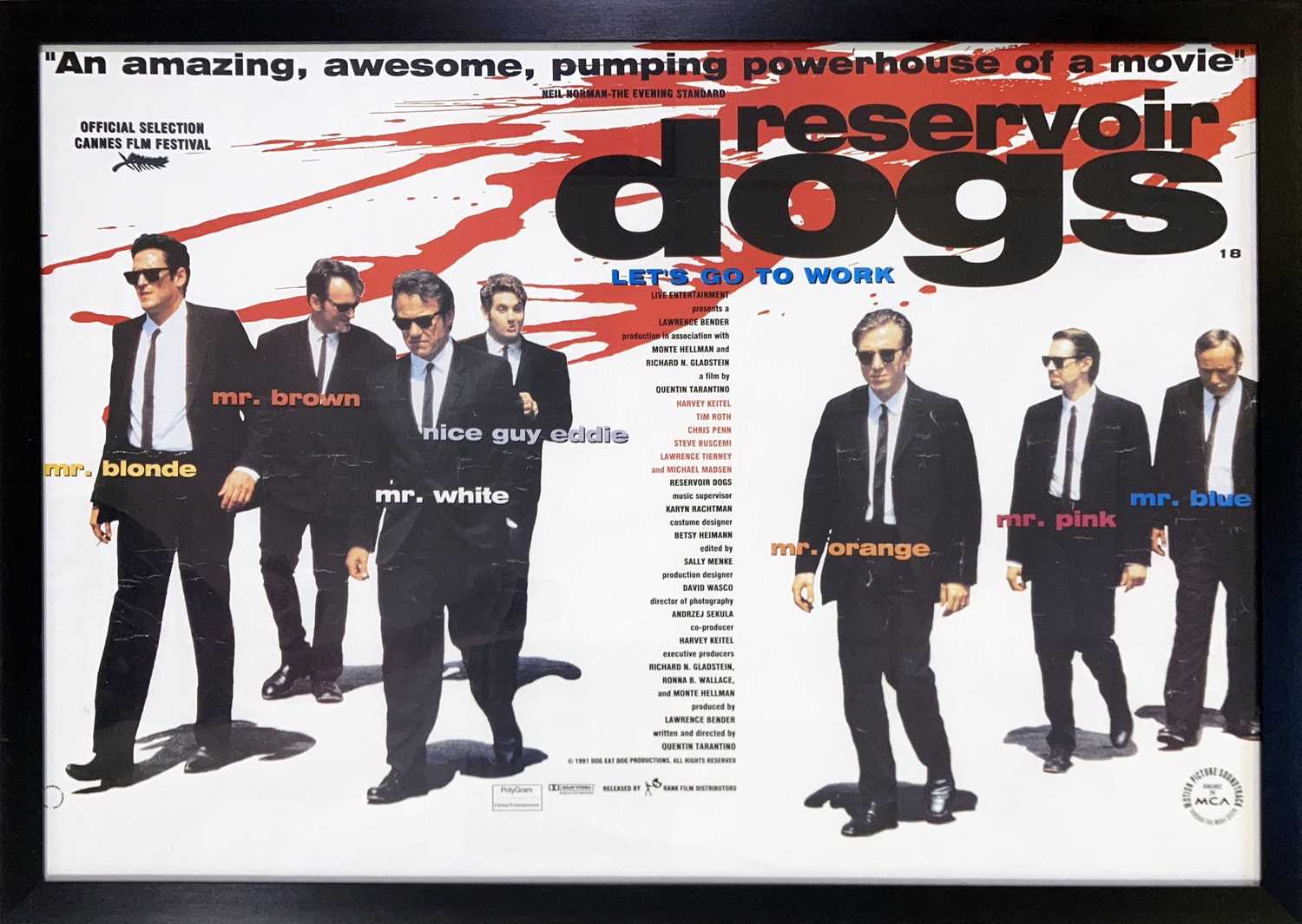 Lot 258 - RESERVOIR DOGS (1992) UK QUAD  POSTER.