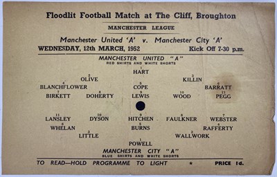 Lot 71 - MANCHESTER UNITED - A RARE PROGRAMME, MARCH 1952.
