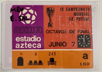 Lot 86 - FOOTBALL MEMORABILIA - WORLD CUP 1970 - TICKETS INC FINAL.