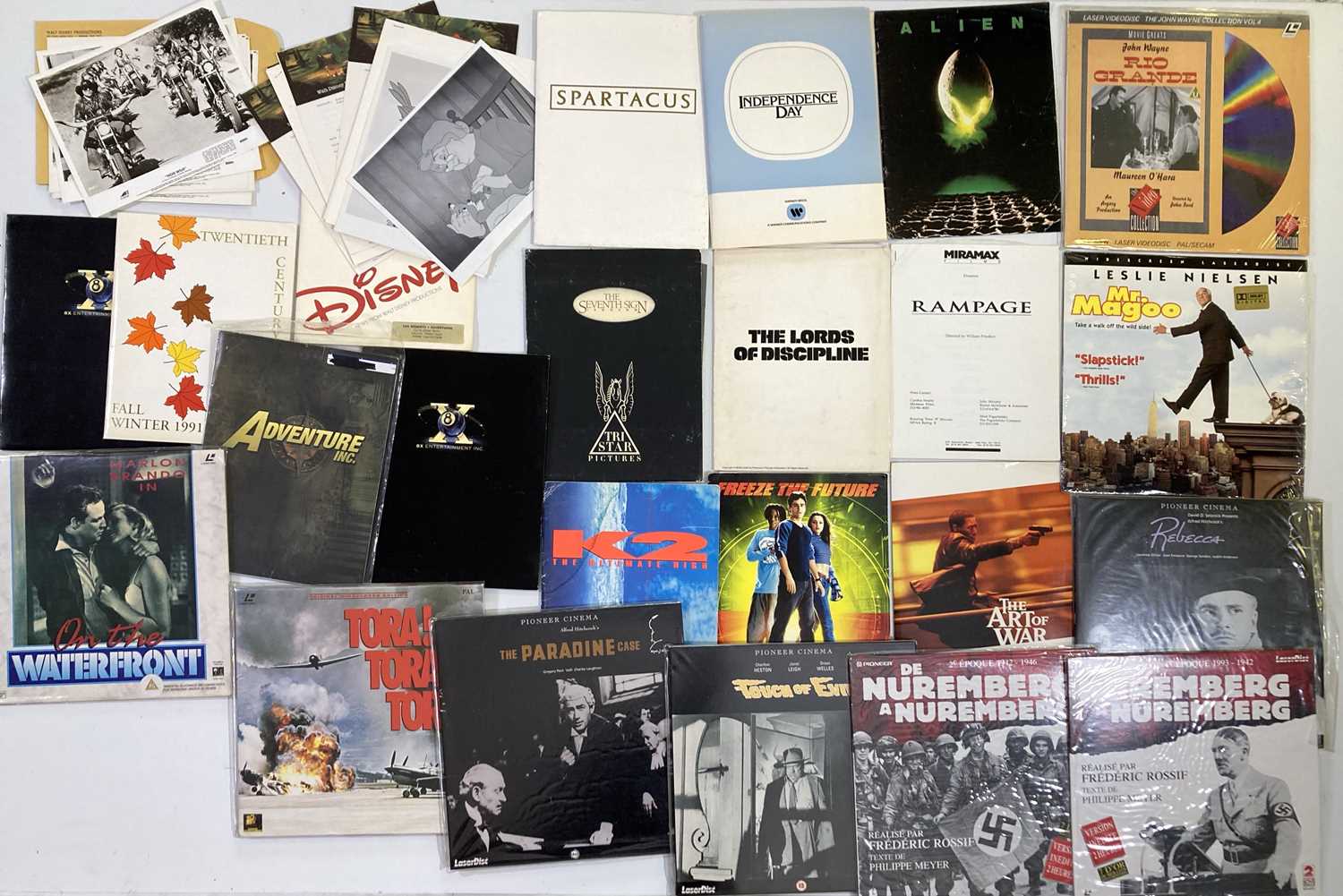 Lot 216 - FILM PRESS PACKS AND LASERDISCS.