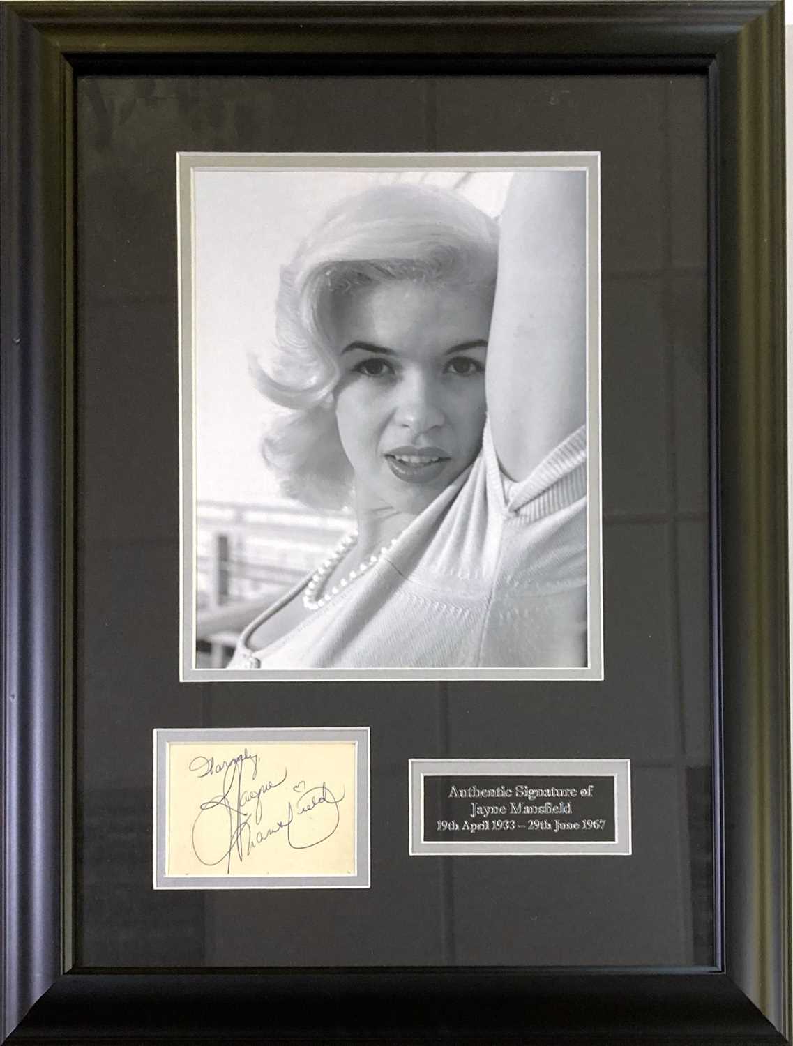 Lot 166 - JAYNE MANSFIELD - (1933 - 1967) SIGNED DISPLAY.