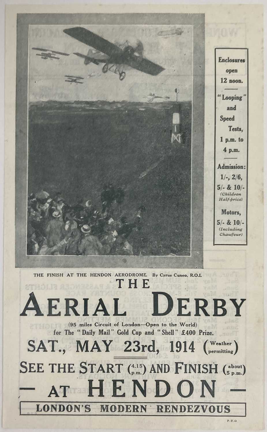 Lot 46 AERIAL DERBY 1914 ADVERTISING HANDBILLS