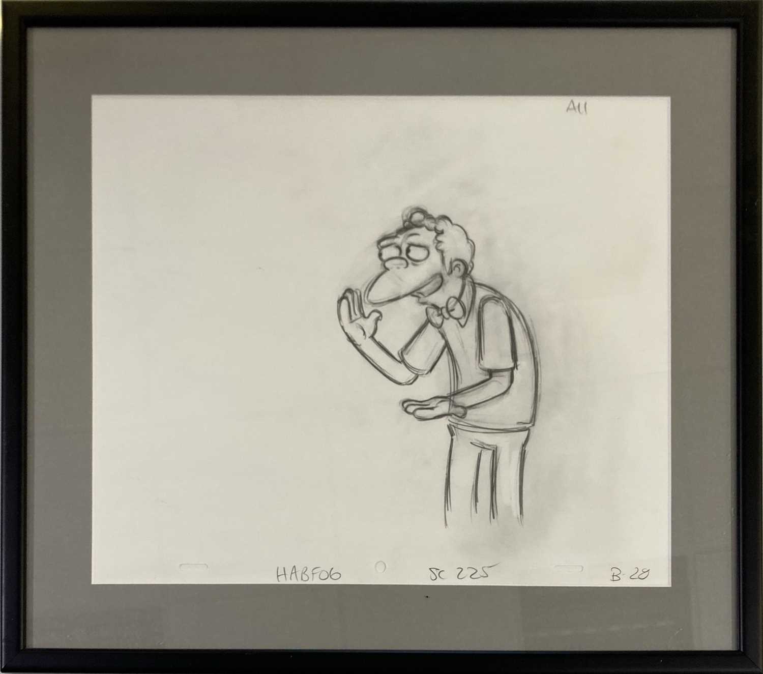 Lot 234 - THE SIMPSONS - ORIGINAL ANIMATION DRAWING - MOE SZYSLAK.