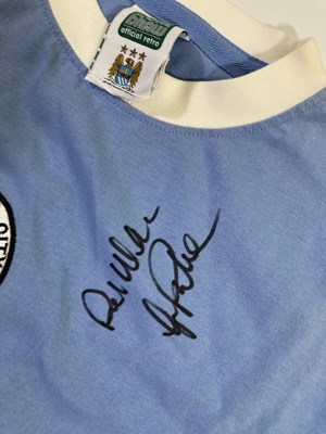 Lot 108 - FOOTBALL MEMORABILIA - MANCHESTER CITY LEGENDS SIGNED SHIRT.