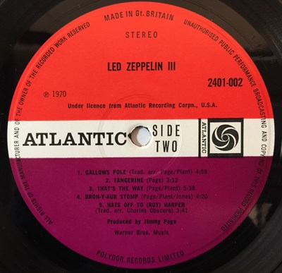 Lot 703 - LED ZEPPELIN - LPs (UK 'PLUM ATLANTIC' PRESSINGS)