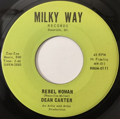 Lot 35 - DEAN CARTER - JAILHOUSE ROCK/ REBEL WOMAN 7" (US GARAGE - MILKY WAY MW-011)